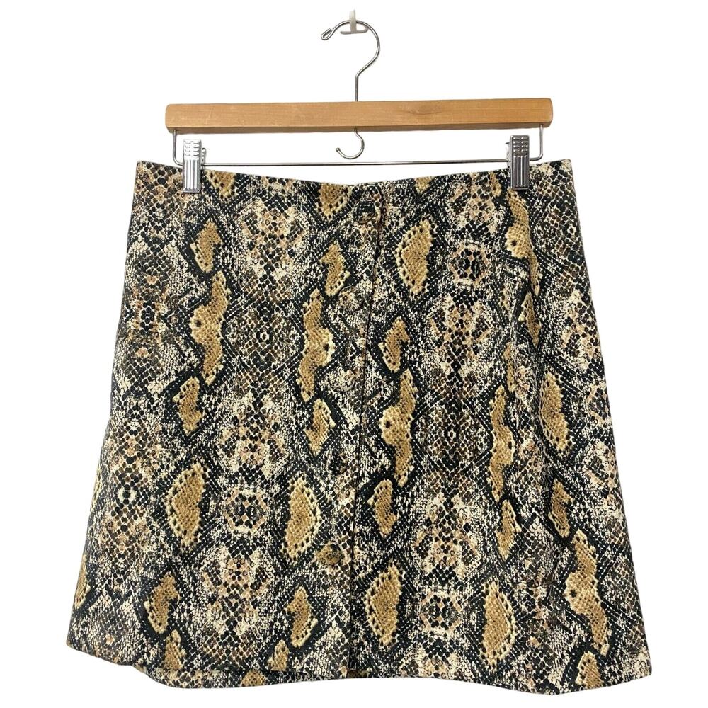 June & Hudson Junior Sz 1 Snakeskin Animal Print A-line Mini Skirt Y2K Micro